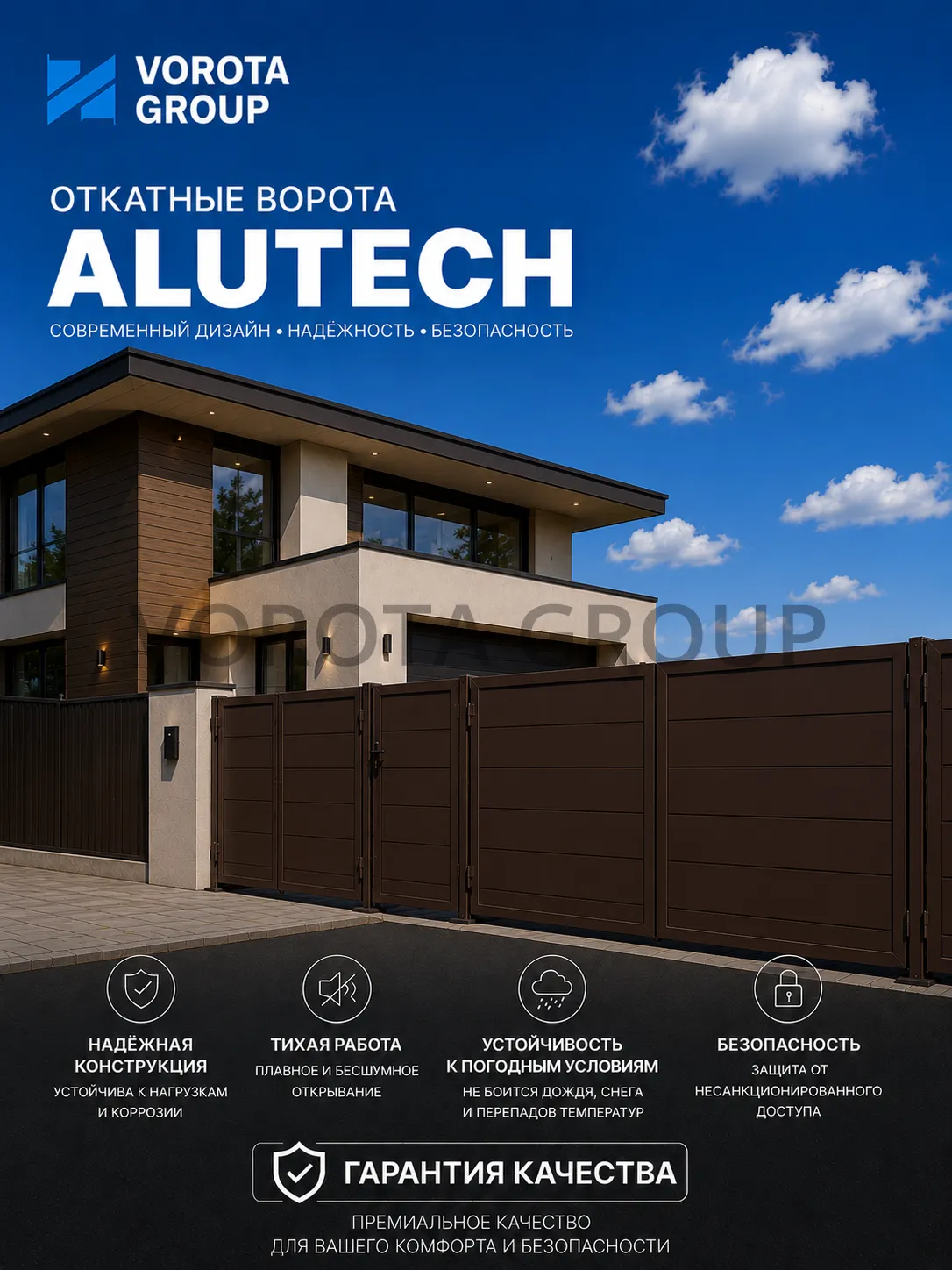 Откатные ворота Alutech Prestige (выс. х  шир.) 1210*3500
