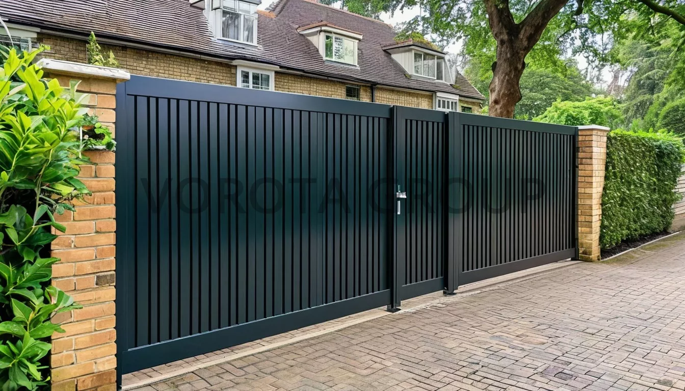 Откатные ворота Doorhan черного цвета 1800х3000